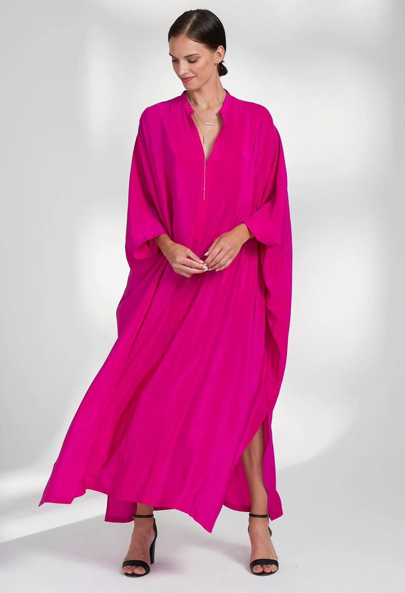 Talitha Silk Fuchsia Caftan