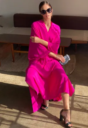 Talitha Silk Fuchsia Caftan