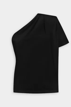 Tartu One Shoulder T-Shirt in Black