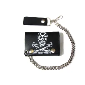 TC304-107 Tri-Fold Wallet w/ Chain- Seek & Destroy