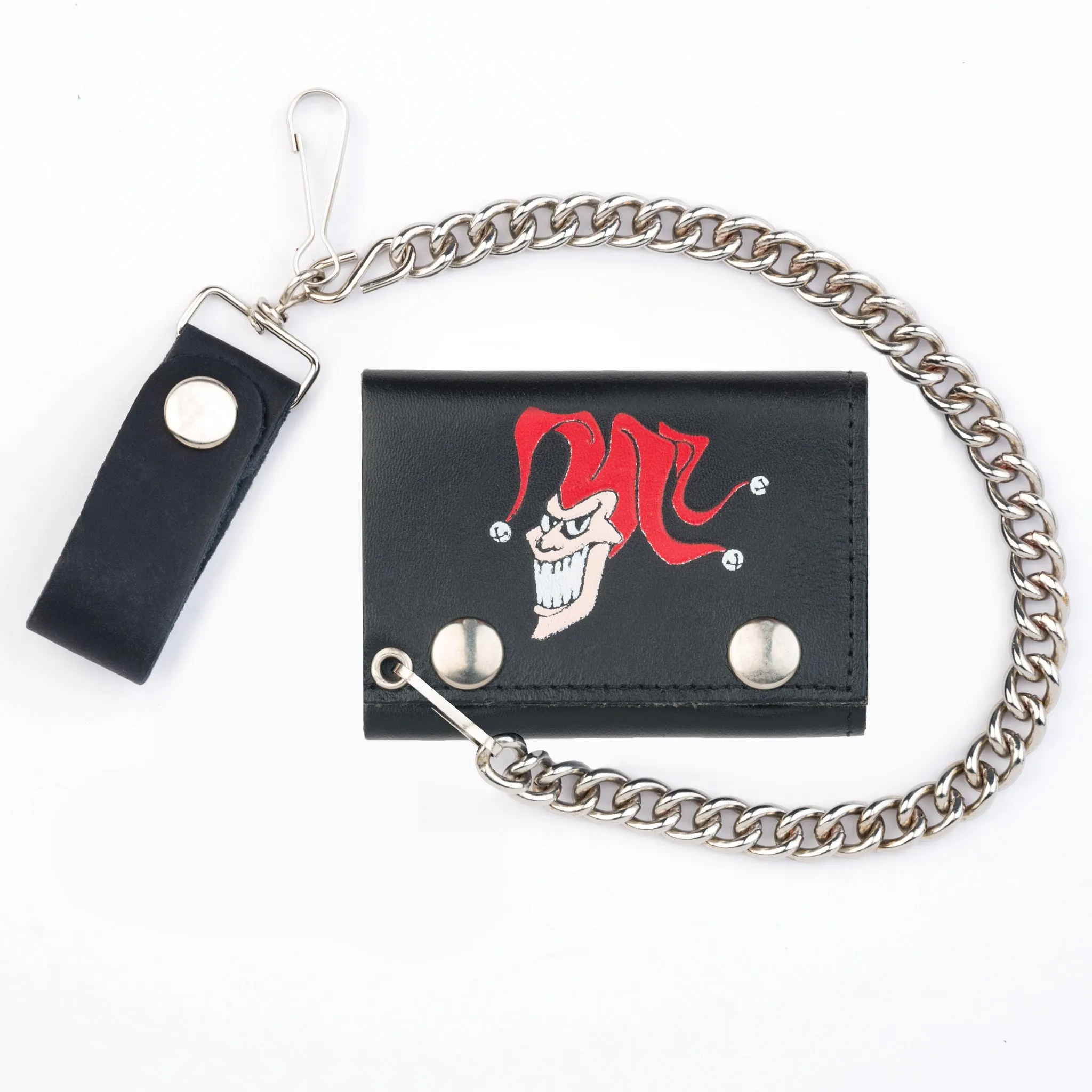 TC304CC-179  Tri-Fold Wallet w/ Chain- Jester