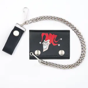 TC304CC-179  Tri-Fold Wallet w/ Chain- Jester