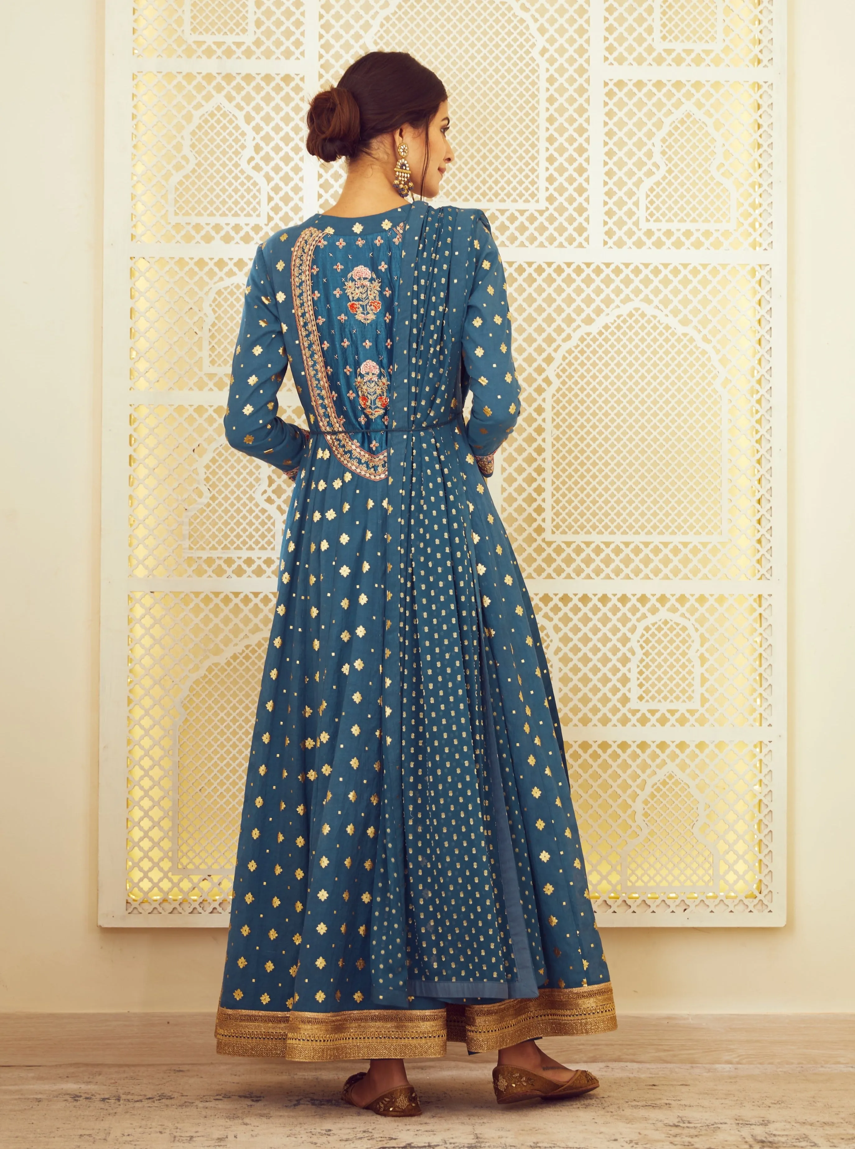 Teal Blue Anarkali Set