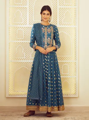 Teal Blue Anarkali Set