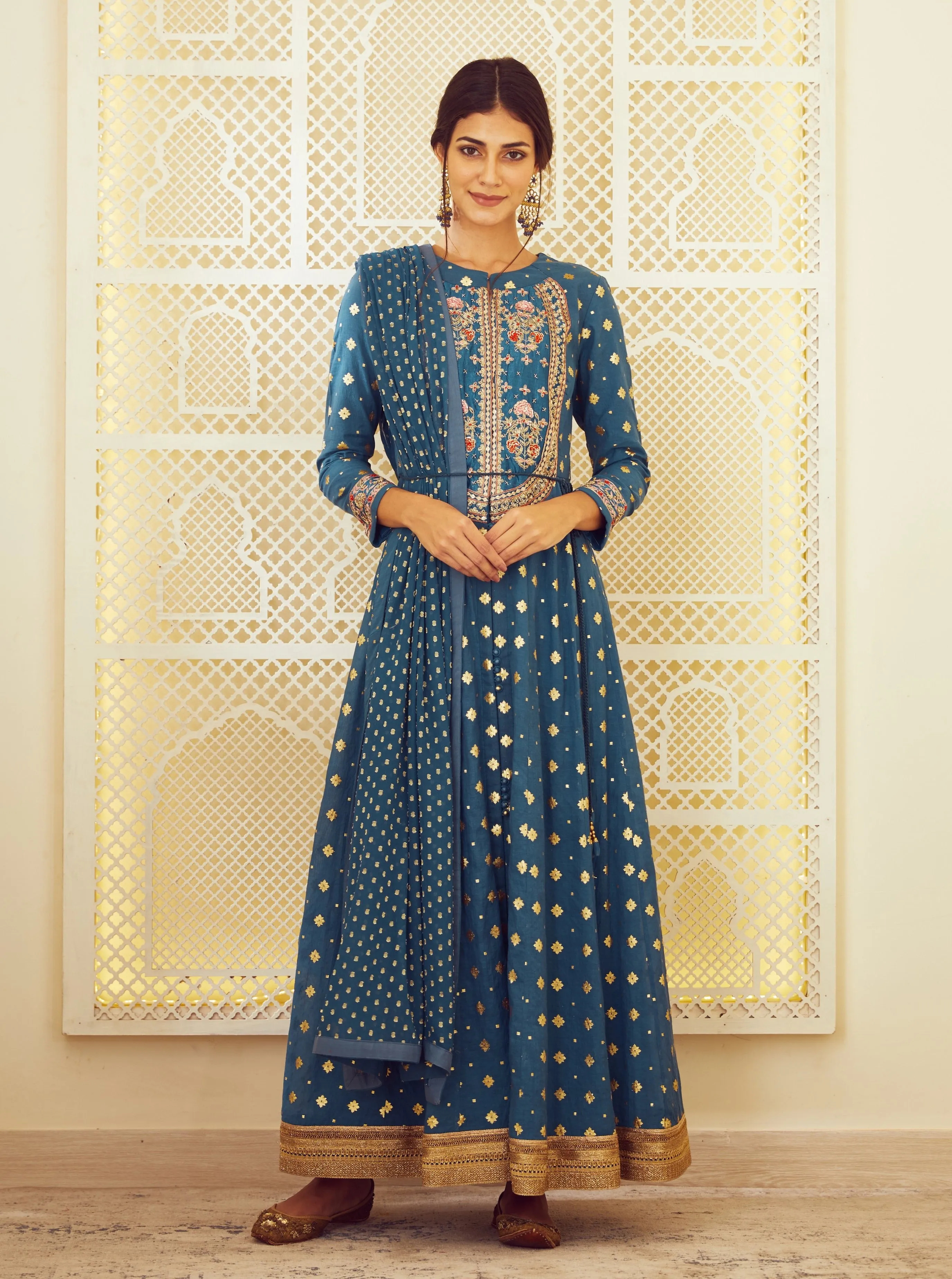 Teal Blue Anarkali Set