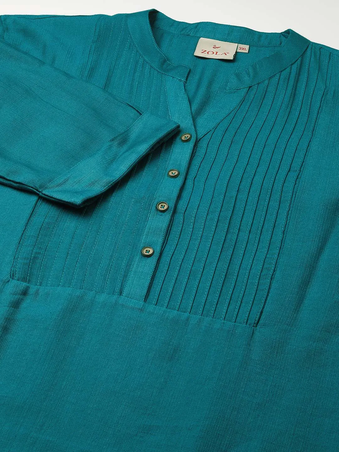 Teal Comfort Fit Rayon Tunics for Women Online in India Hip Length Straight - Zola