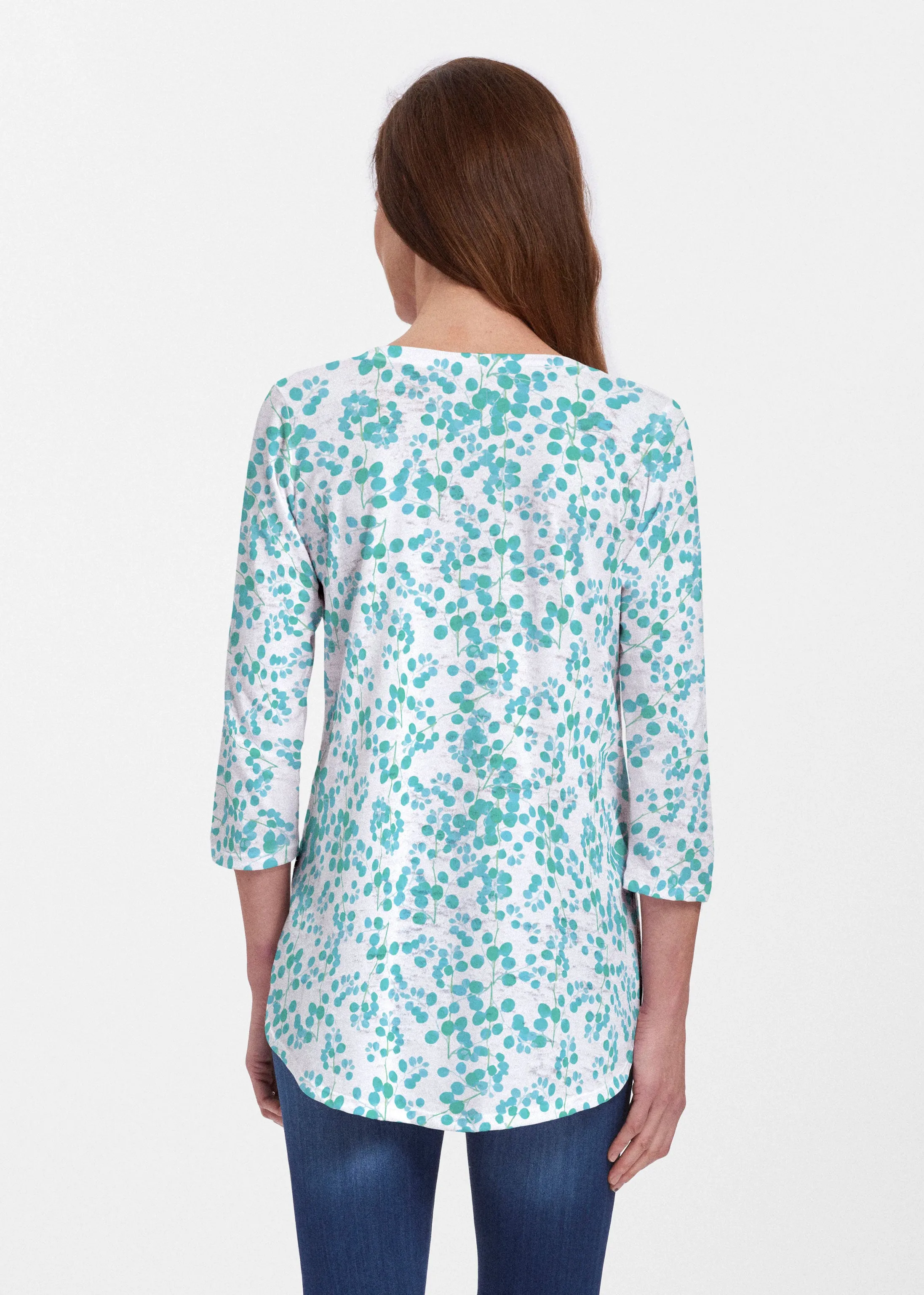 Teal Pome (7863) ~ Signature V-neck Flowy Tunic