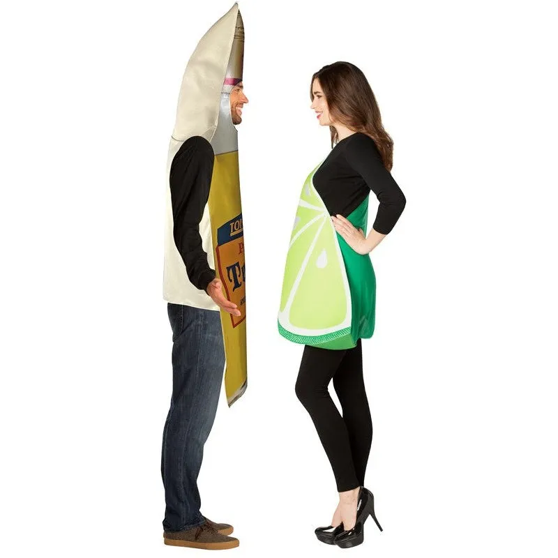 Tequila Bottle and Lime Slice Couple Costumes