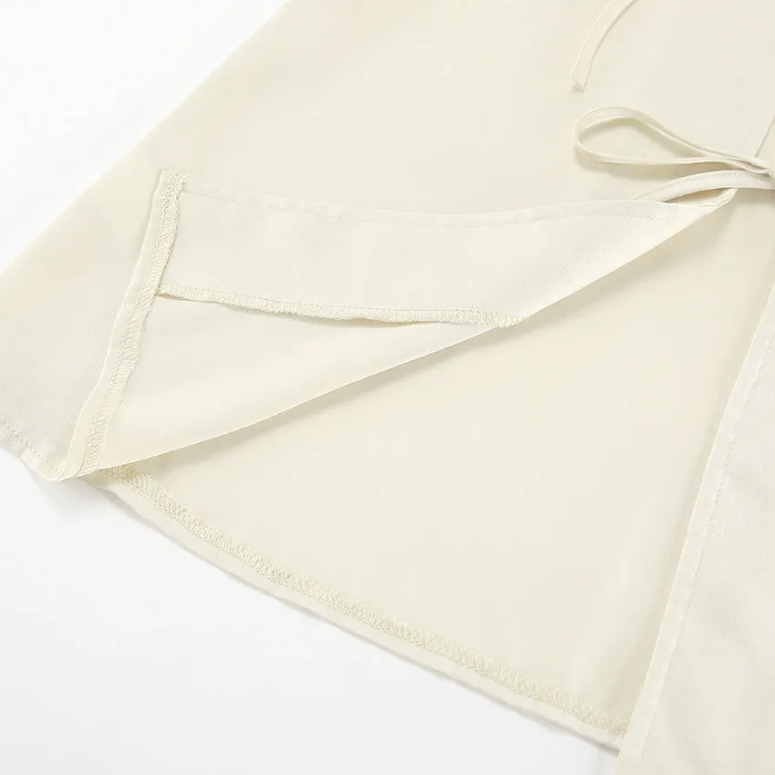 Tie Bow Front Long Sleeves Top