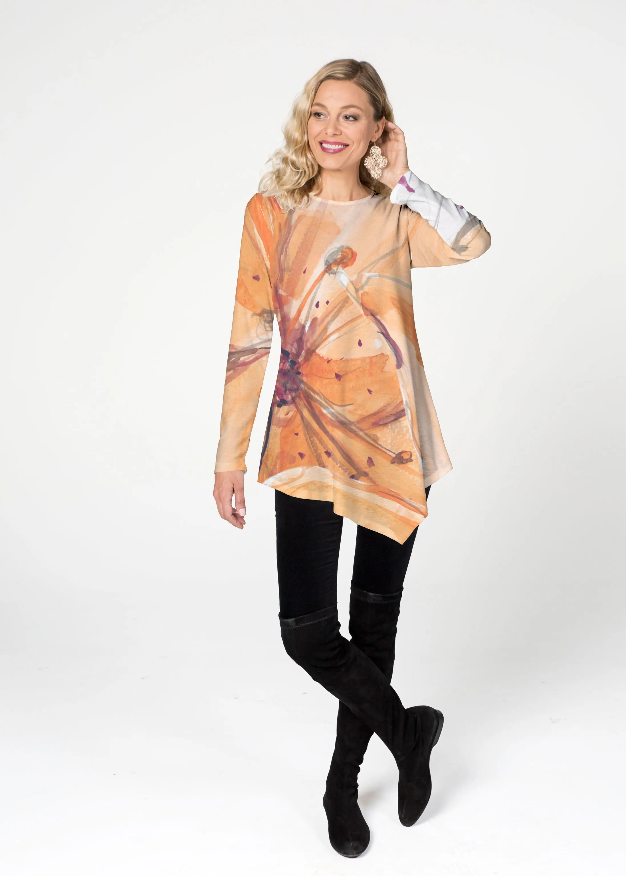 Tiger Lily (15021) ~ Asymmetrical French Terry Tunic