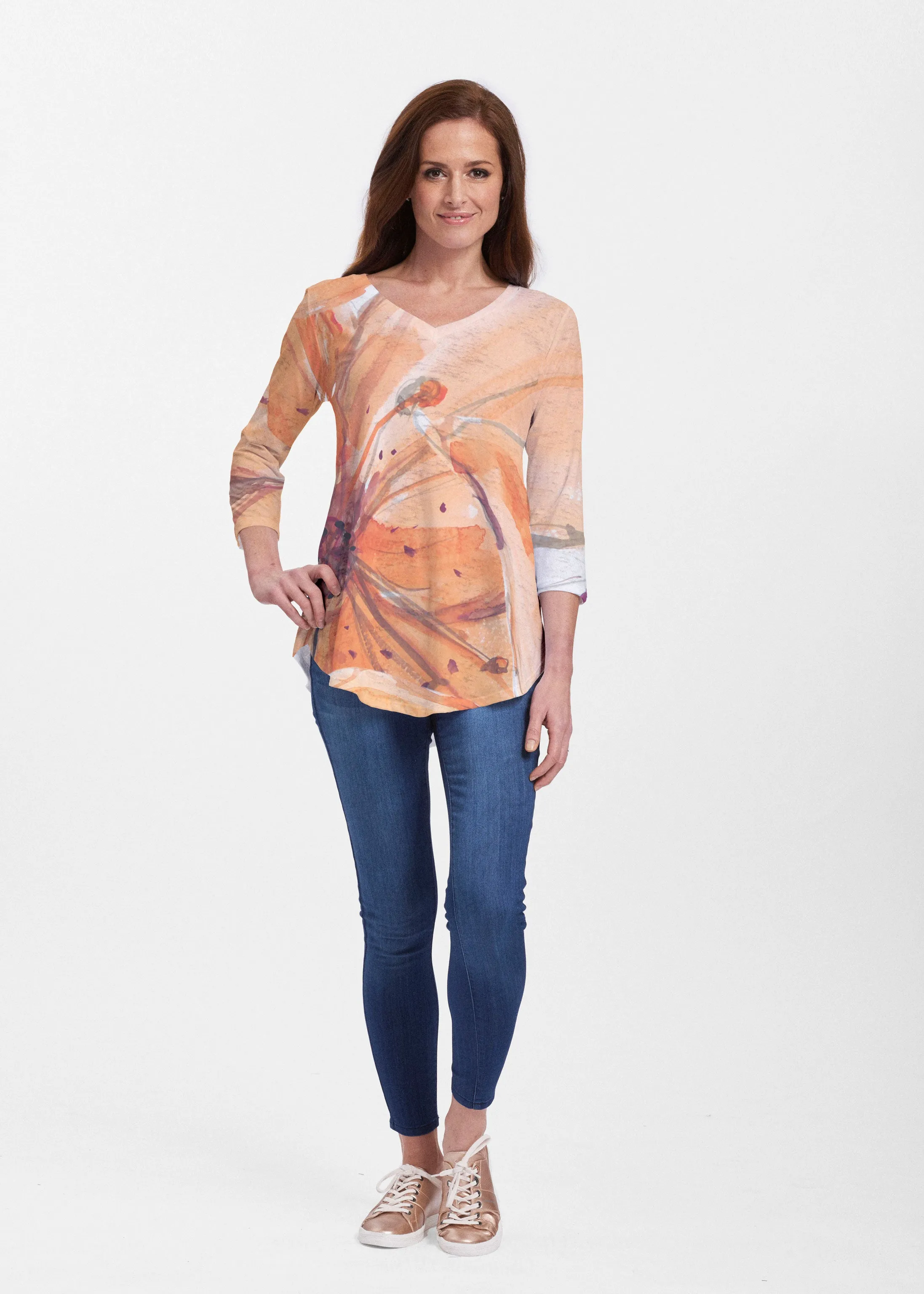 Tiger Lily (15021) ~ Signature V-neck Flowy Tunic