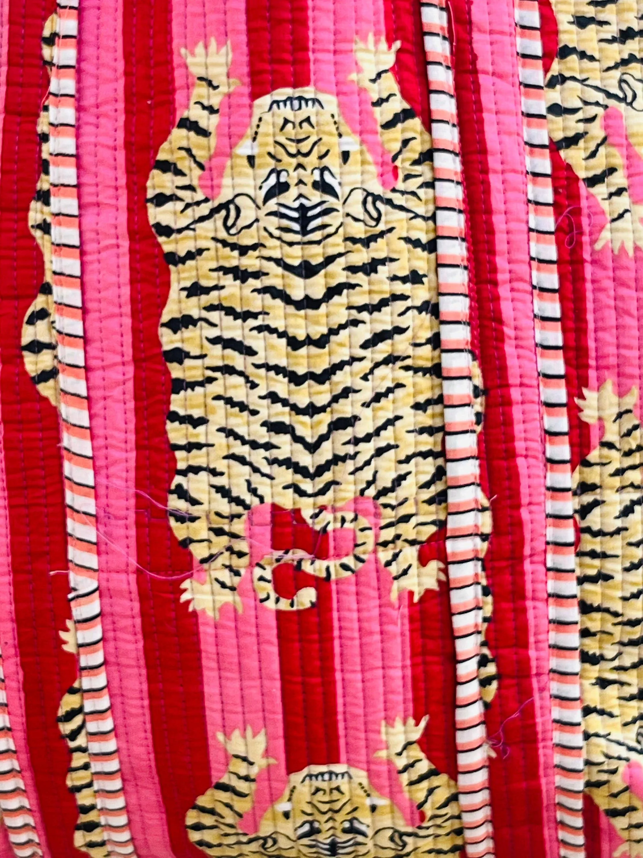 Tiger Print Quilted Cotton Tote Bag