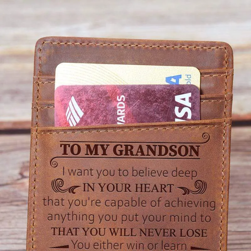 To My Grandson - Never Lose - Money Clip Wallet
