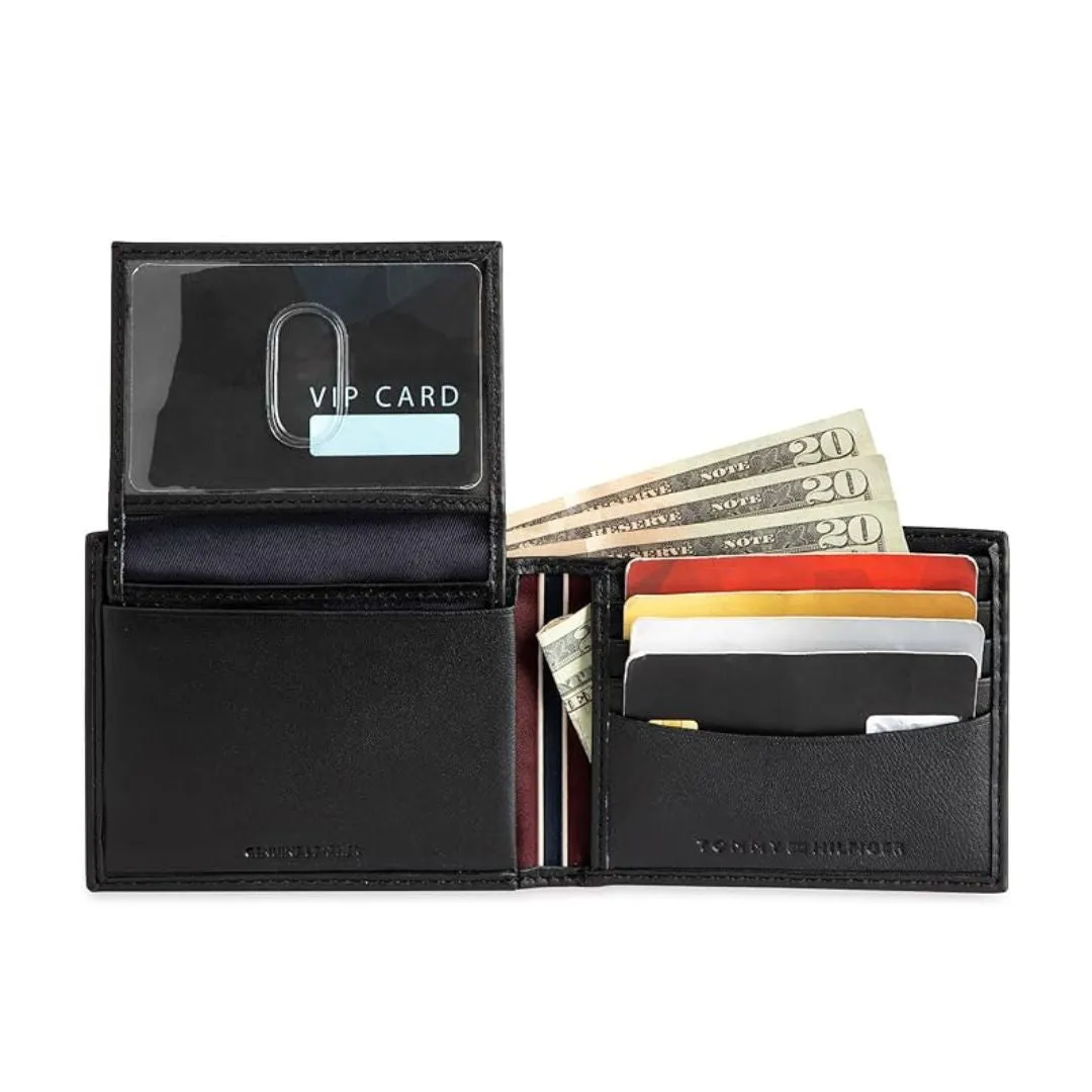 Tommy Hilfiger RFID Protection Hipster Valet Billfold Wallet Men - BLK