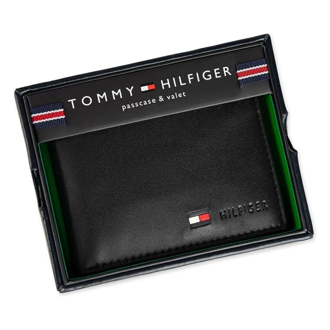 Tommy Hilfiger RFID Protection Hipster Valet Billfold Wallet Men - BLK