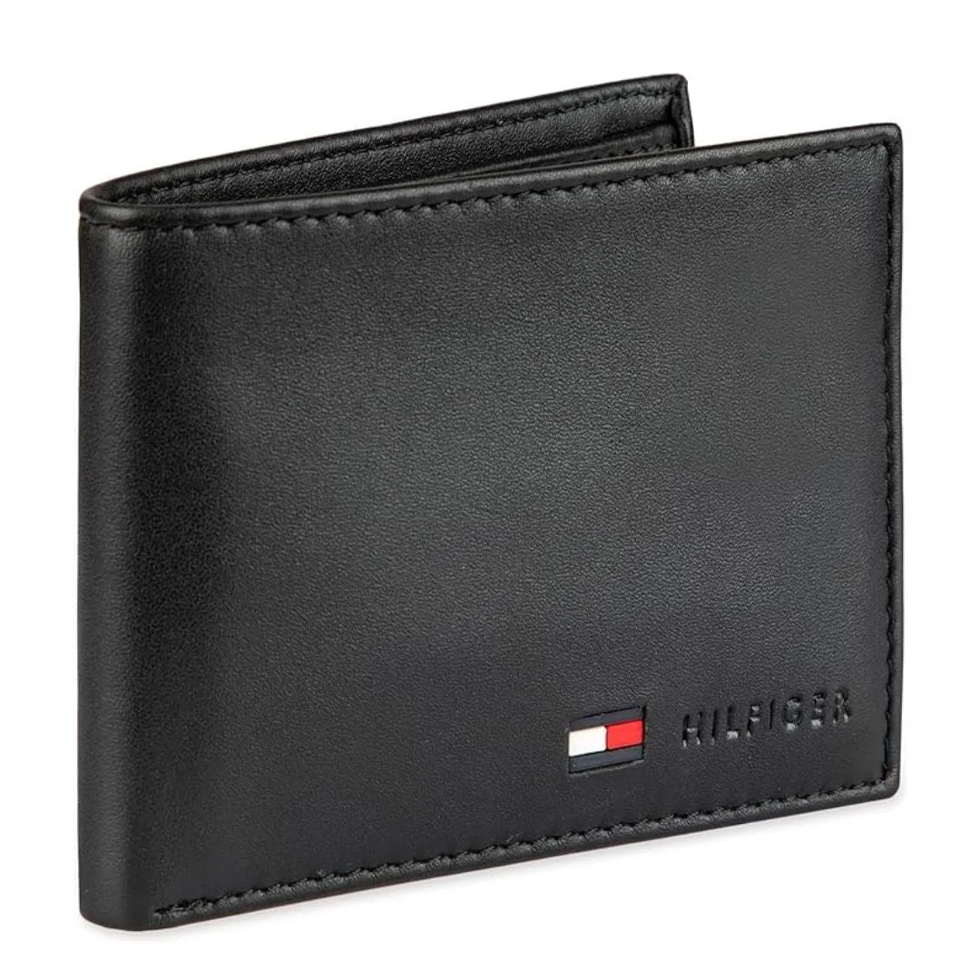 Tommy Hilfiger RFID Protection Hipster Valet Billfold Wallet Men - BLK