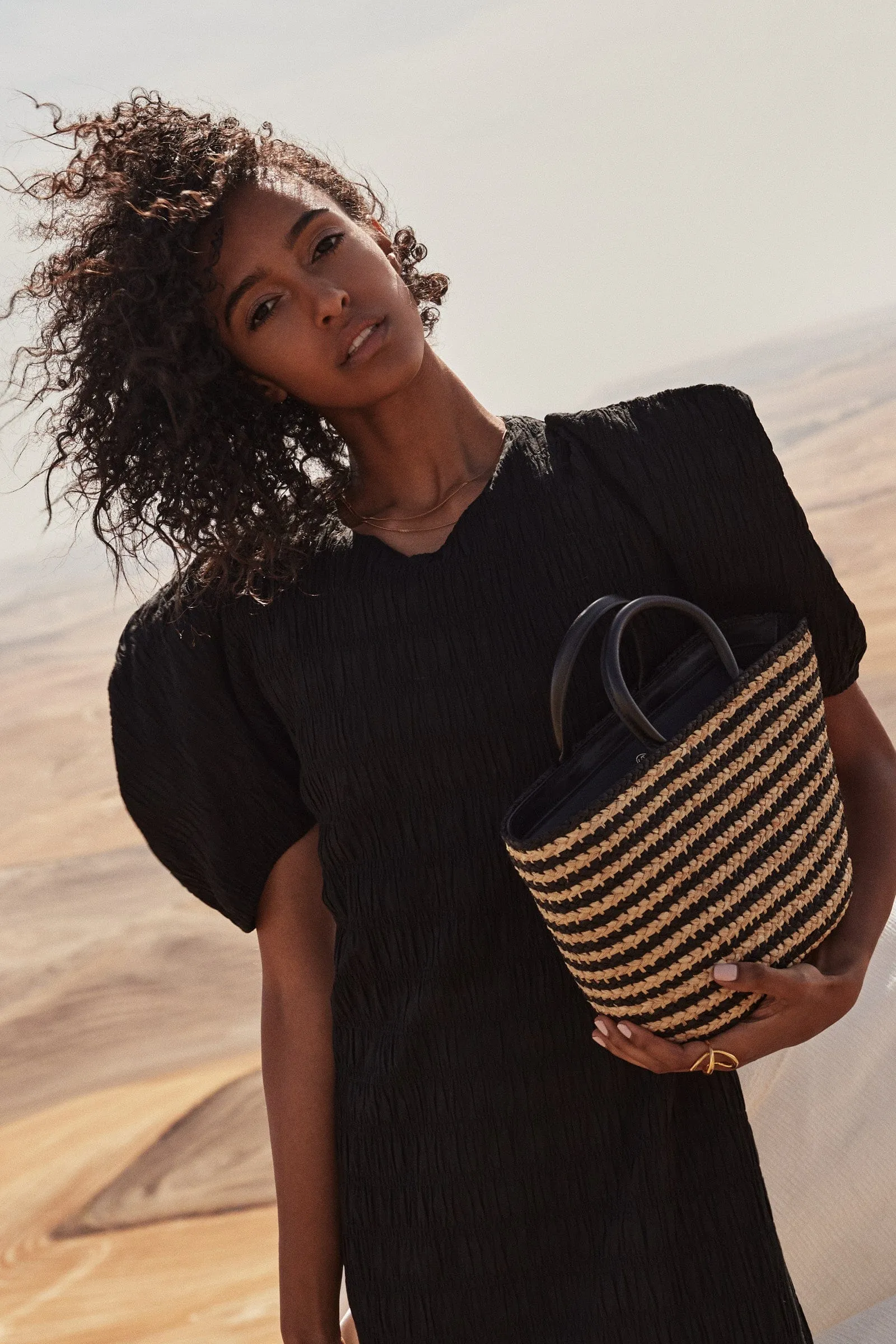 Top Handle Raffia Tote / Breton