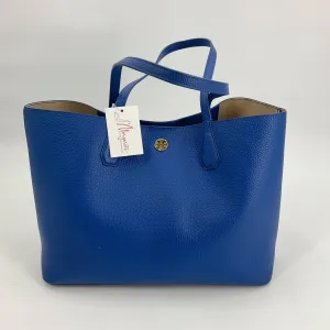 Tory Burch Blue Pebble Tote Bag