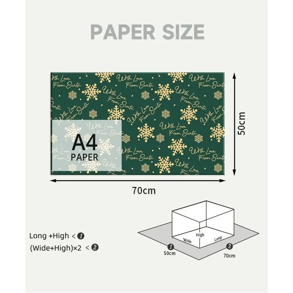 Traditional Christmas Wrapping Paper Set in Festive Colors