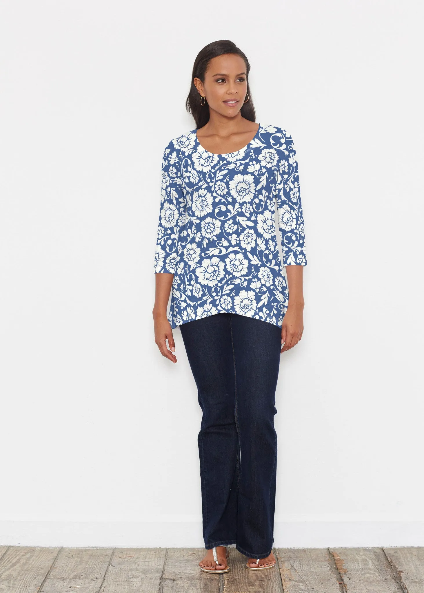 Traditional Navy (14135) ~ Katherine Hi-Lo Thermal Tunic