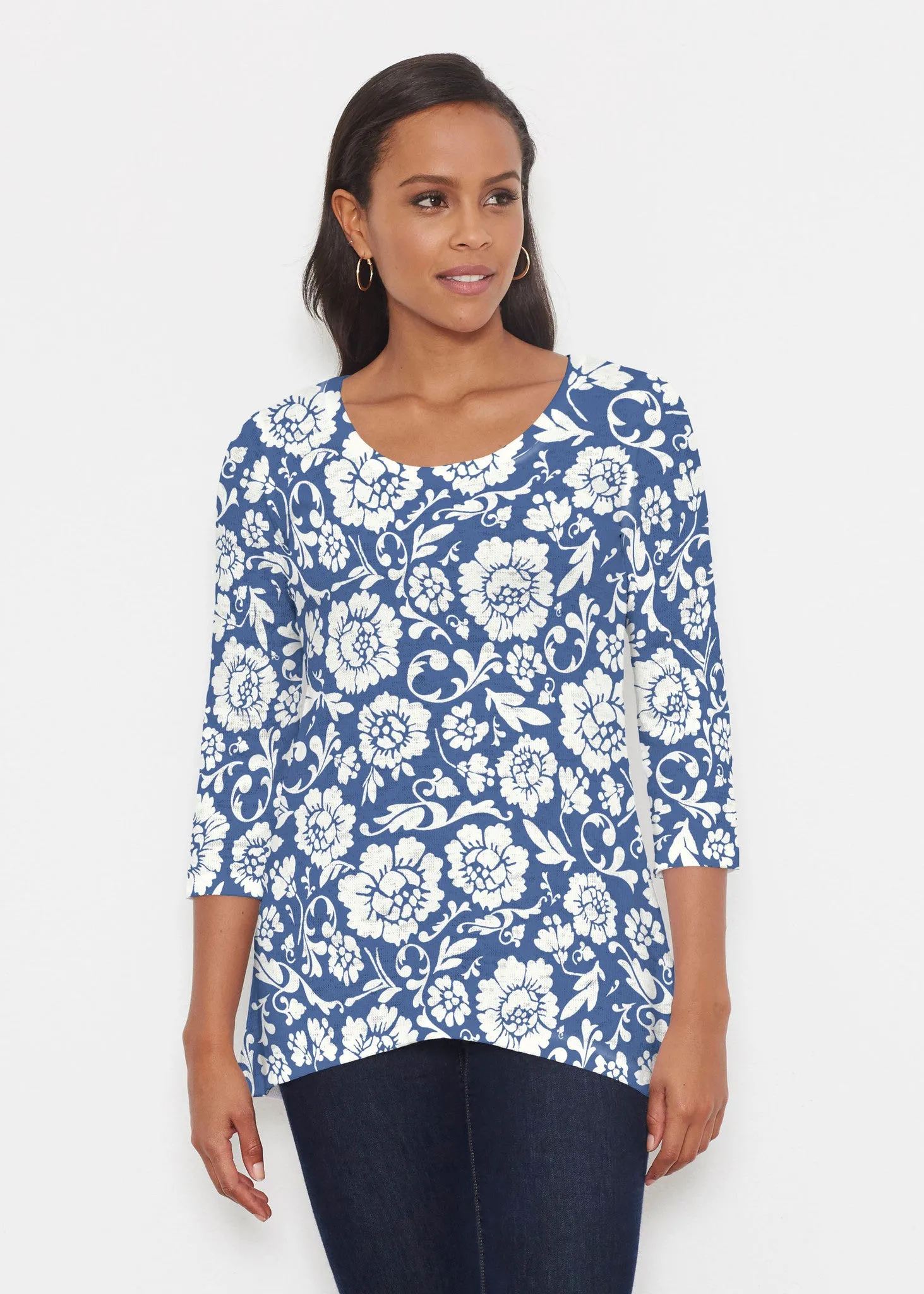 Traditional Navy (14135) ~ Katherine Hi-Lo Thermal Tunic