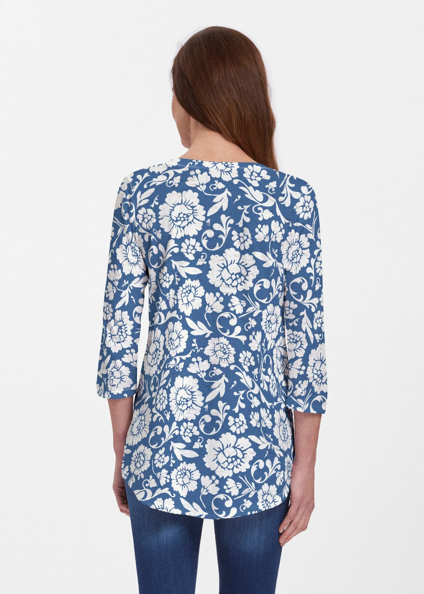 Traditional Navy (14135) ~ Signature V-neck Flowy Tunic