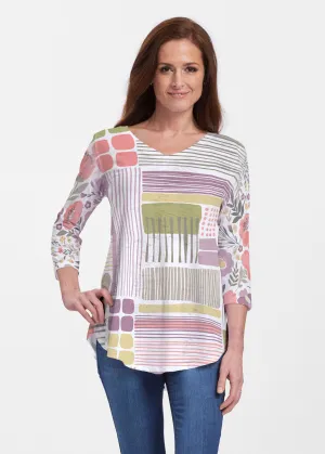 Transcendent Floral (13483) ~ Signature V-neck Flowy Tunic