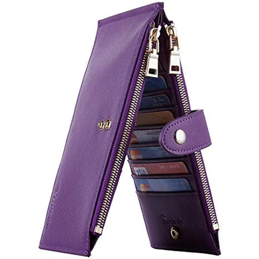 Travelambo Womens Walllet RFID Blocking Bifold Multi Card Case Wallet with Zipper Pocket | Multiple Colors and Sizes