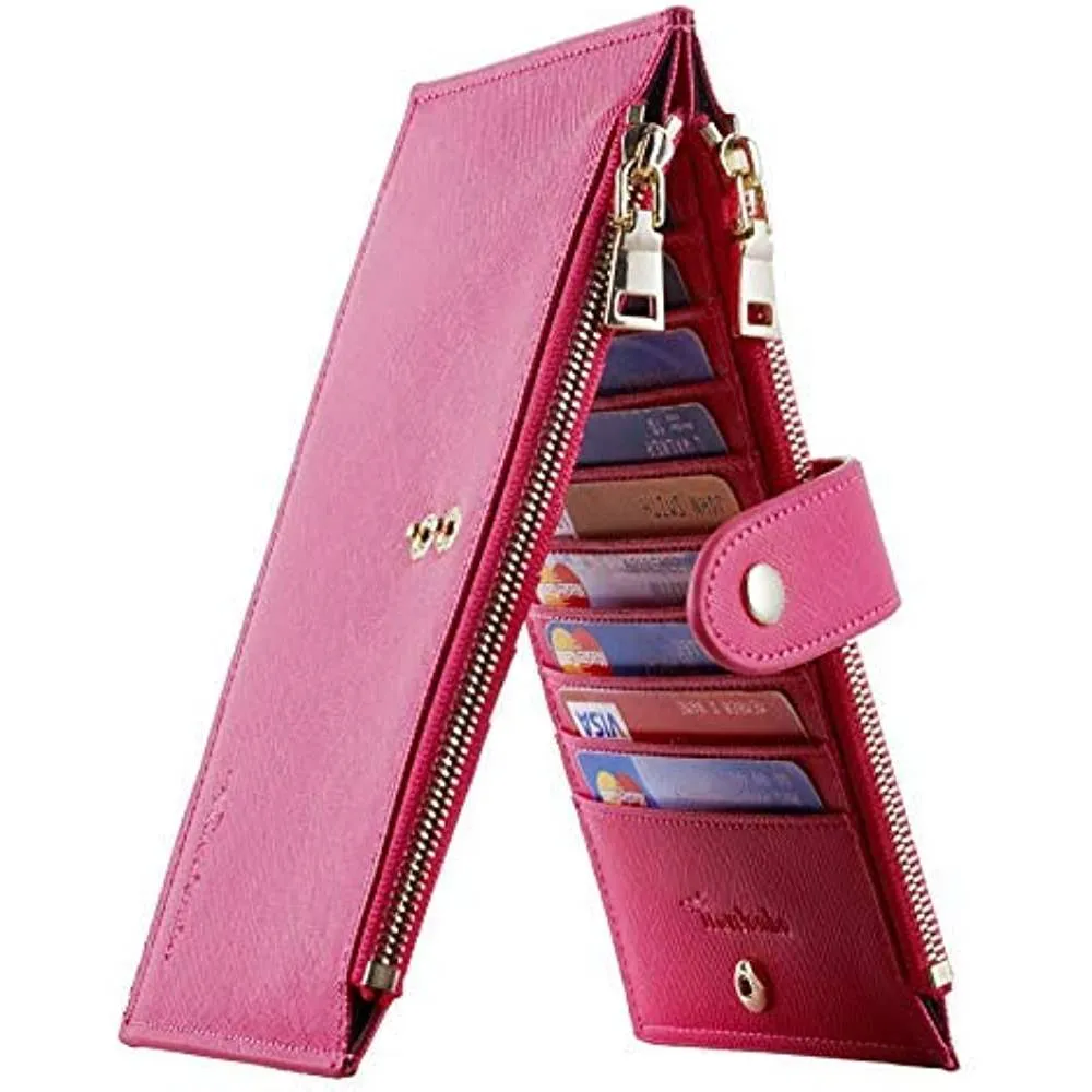 Travelambo Womens Walllet RFID Blocking Bifold Multi Card Case Wallet with Zipper Pocket | Multiple Colors and Sizes