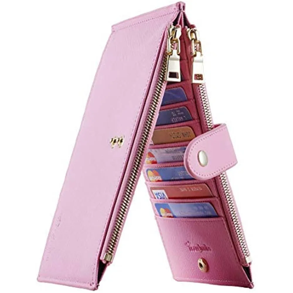 Travelambo Womens Walllet RFID Blocking Bifold Multi Card Case Wallet with Zipper Pocket | Multiple Colors and Sizes