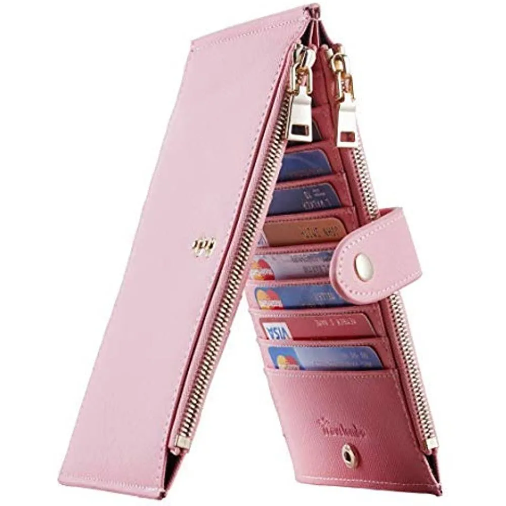 Travelambo Womens Walllet RFID Blocking Bifold Multi Card Case Wallet with Zipper Pocket | Multiple Colors and Sizes