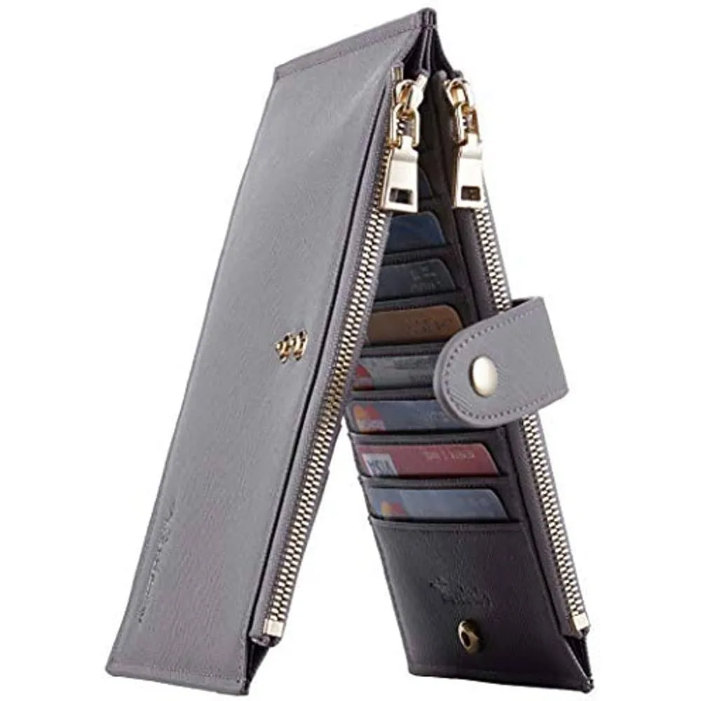 Travelambo Womens Walllet RFID Blocking Bifold Multi Card Case Wallet with Zipper Pocket | Multiple Colors and Sizes