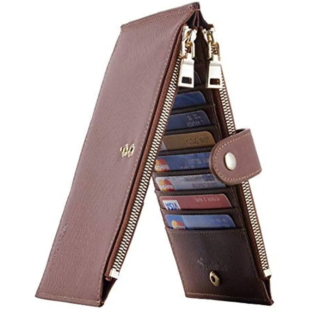 Travelambo Womens Walllet RFID Blocking Bifold Multi Card Case Wallet with Zipper Pocket | Multiple Colors and Sizes
