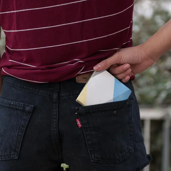 Triangle Moire | RFID Slim Wallet