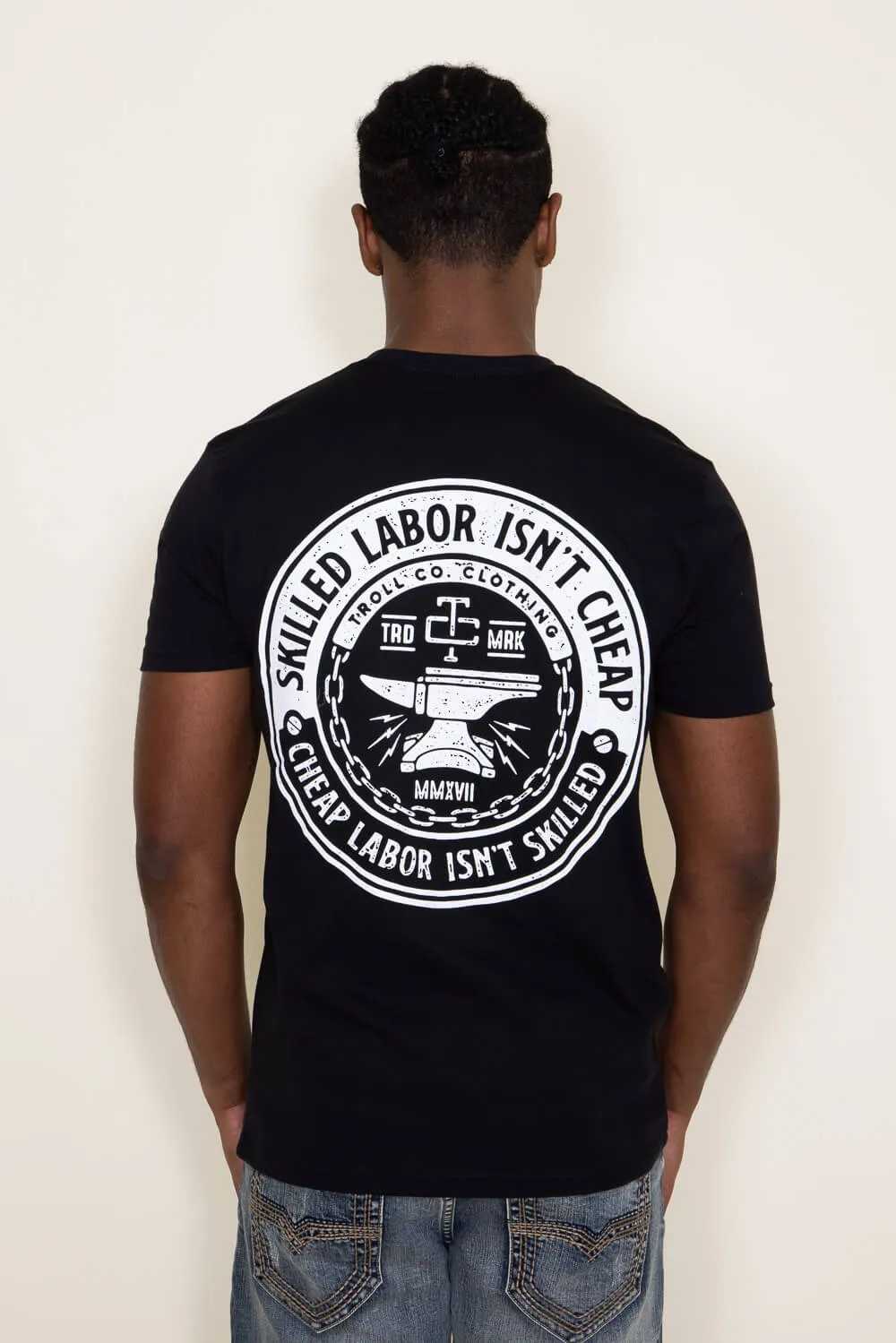 Troll Co. Skilled Labor T-Shirt for Men in Black | TC1390-BLACK