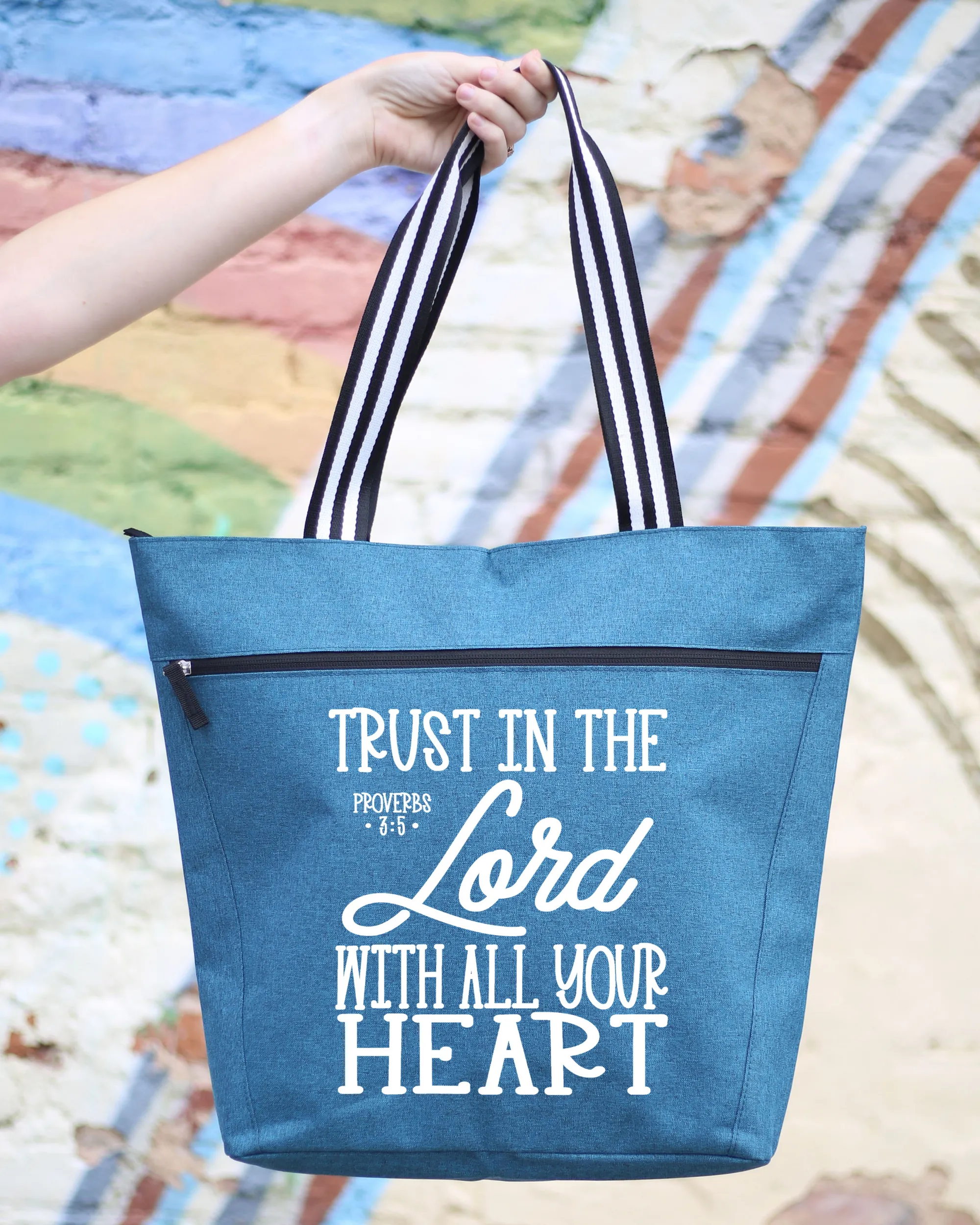 Trust in Lord Teal Lexie Tote Bag