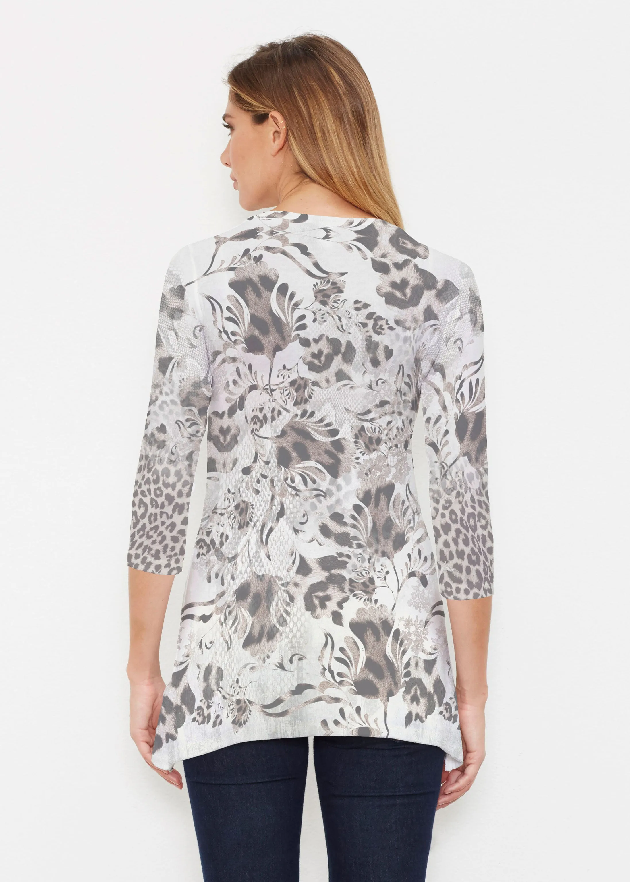 Tulip Leopard Multi (7731) ~ Buttersoft 3/4 Sleeve Tunic