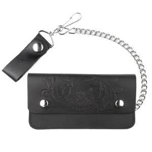 TW401-32  8" Trucker Wallet- Eagle Head w/Scroll