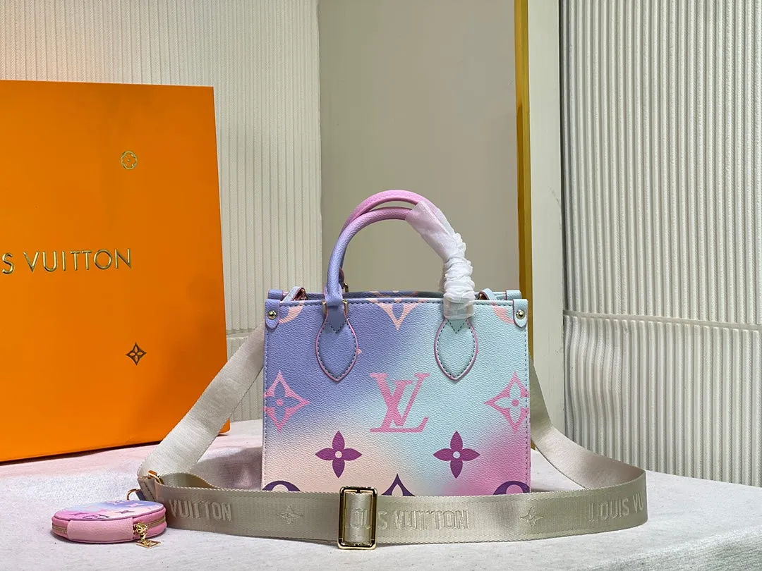 Two-color gradient canvas tote bag