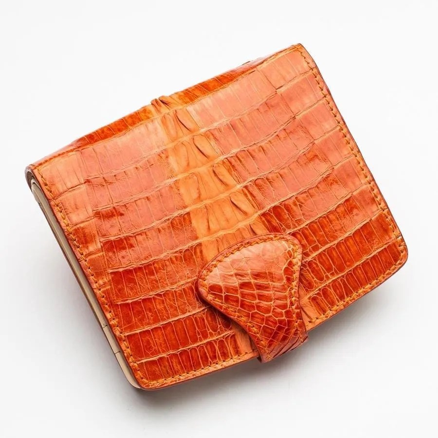 Twotone Orange Crocodile Skin Womens Wallets