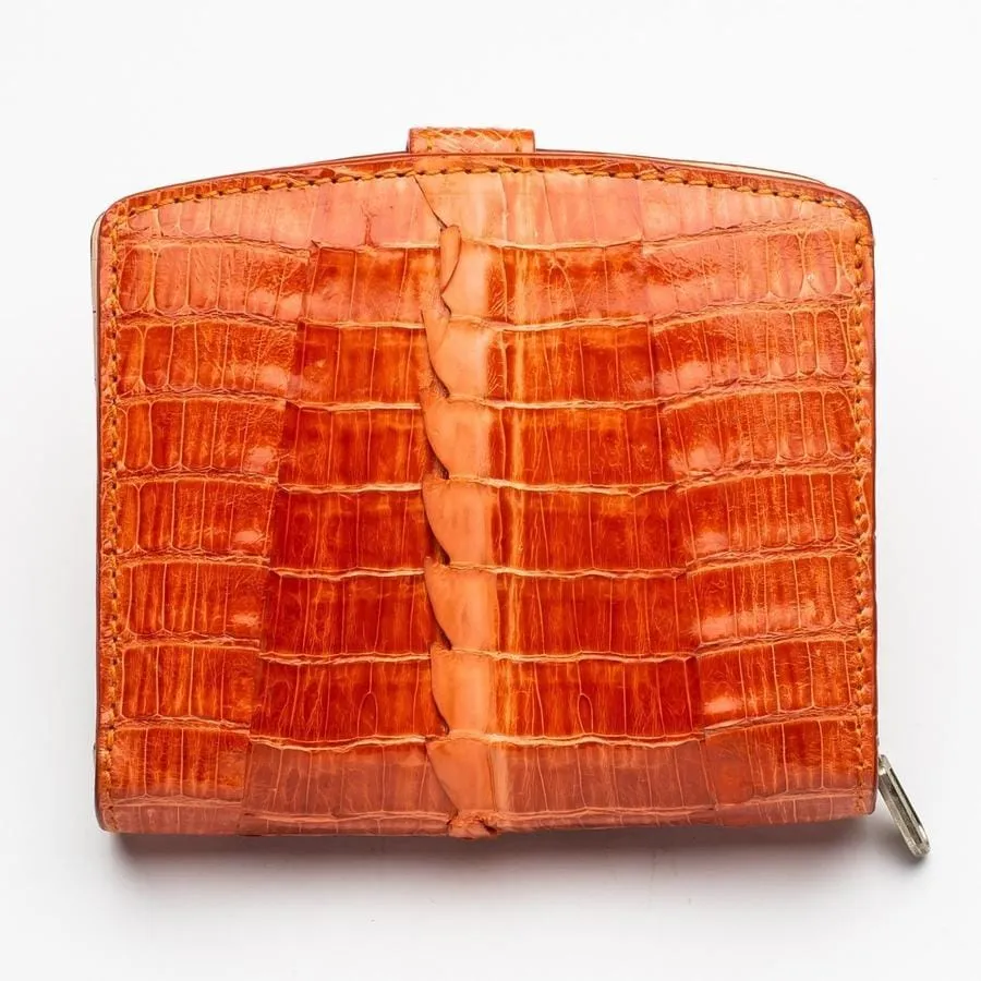 Twotone Orange Crocodile Skin Womens Wallets