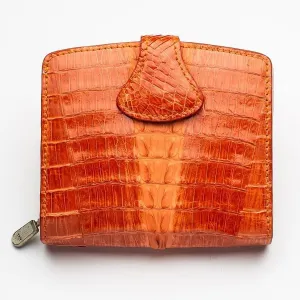 Twotone Orange Crocodile Skin Womens Wallets