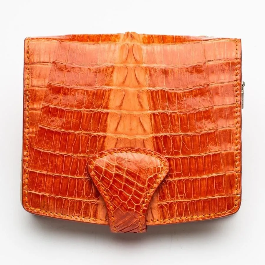 Twotone Orange Crocodile Skin Womens Wallets