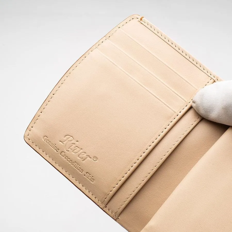 Twotone Orange Crocodile Skin Womens Wallets
