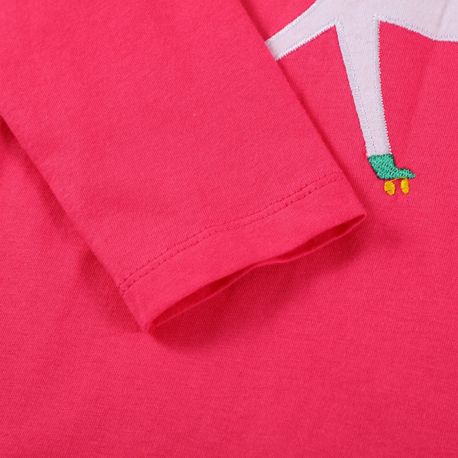 Unicorn Print Long Sleeve Cotton Top - Fuchsia