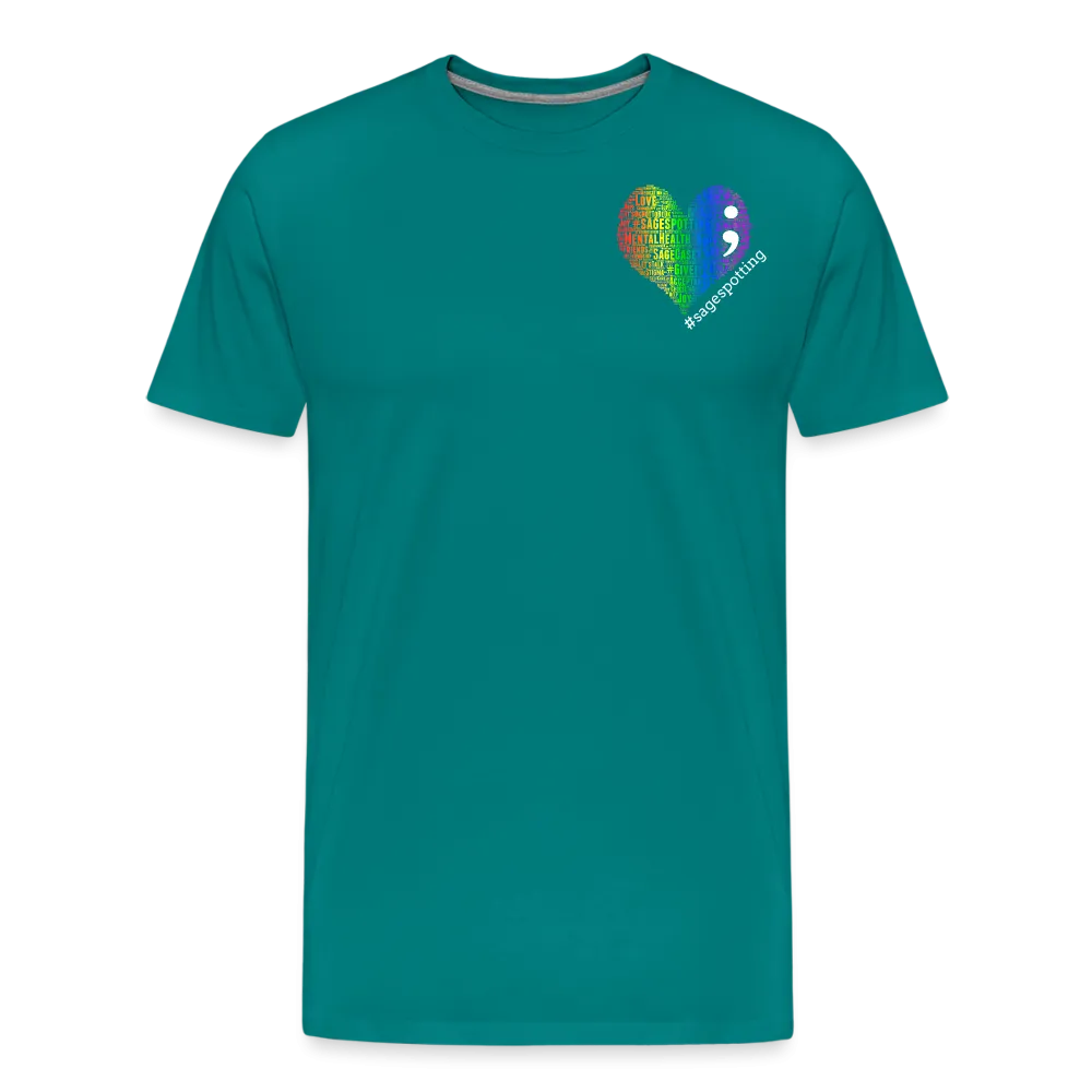 Unisex Athletic T-Shirt - Pocket HEART WordCloud/Classic SCF Logo
