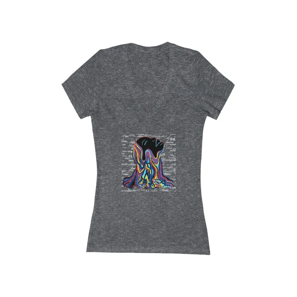 UNIVERSAL WOMEN - Women's Jersey Short Sleeve Deep V-Neck Tee