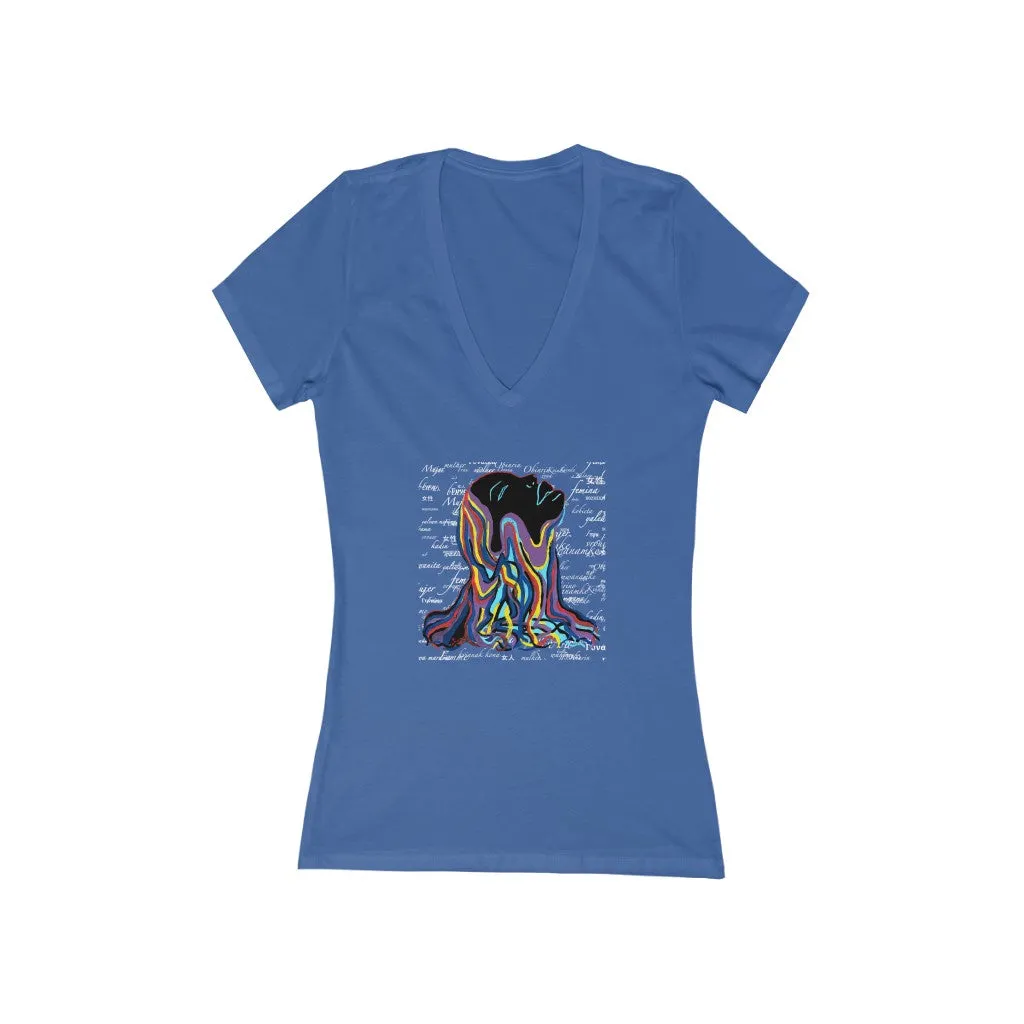 UNIVERSAL WOMEN - Women's Jersey Short Sleeve Deep V-Neck Tee