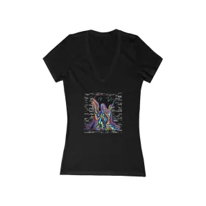 UNIVERSAL WOMEN - Women's Jersey Short Sleeve Deep V-Neck Tee
