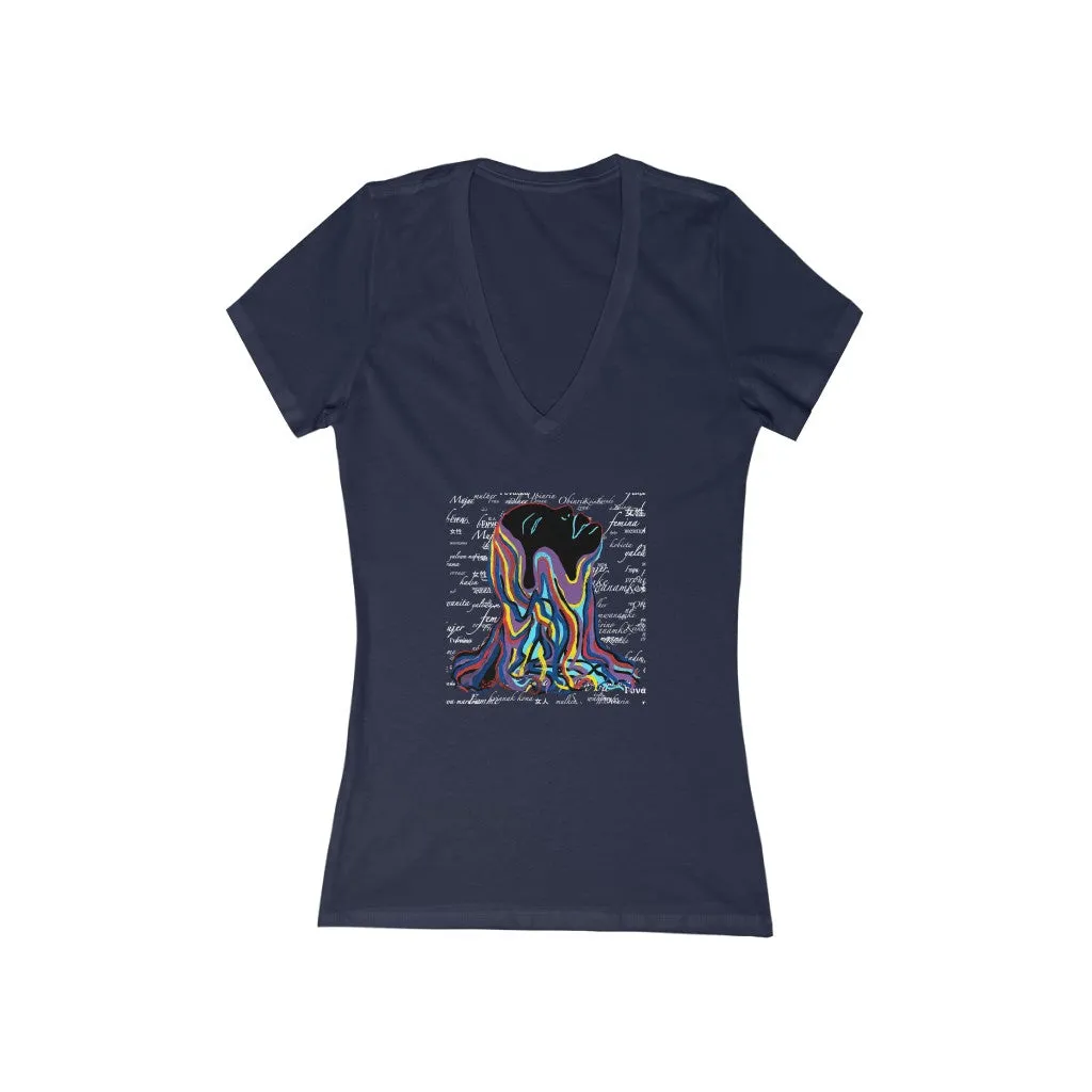 UNIVERSAL WOMEN - Women's Jersey Short Sleeve Deep V-Neck Tee